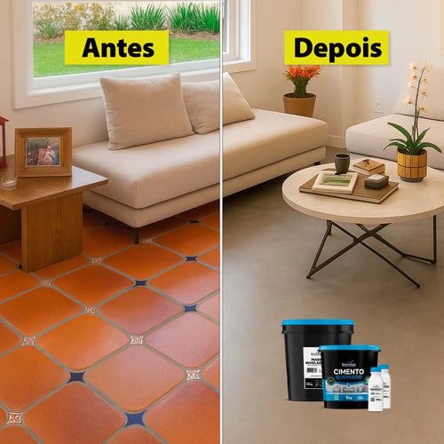 Kit Piso com Massa Niveladora | Cimento Queimado Biomassa 25m²
